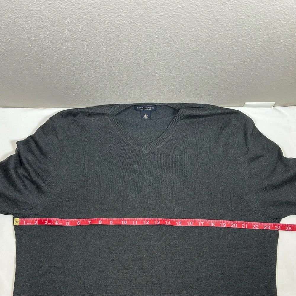 Banana Republic Silk Cashmere Charcoal‎ Luxury V Neck Versatile Sweater XL